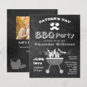 BUDGET Vaderdag Chalkboard BBQ Uitnodiging (Voorkant / Achterkant)