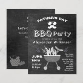 BUDGET Vaderdag Chalkboard BBQ Uitnodiging (Voorkant / Achterkant)