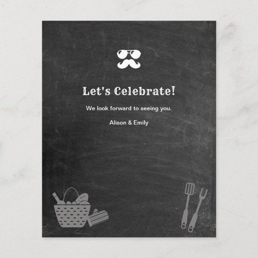 BUDGET Vaderdag Chalkboard BBQ Uitnodiging (Achterkant)