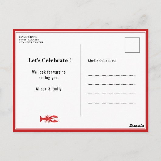 BUDGET Vaderdag Crawfish Boil Party Briefkaart (Achterkant)