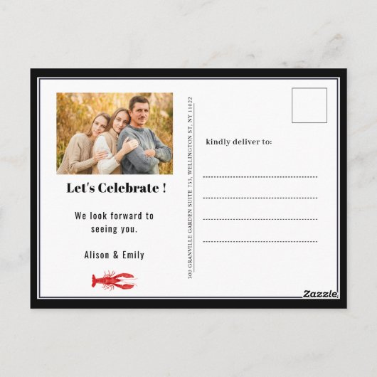 BUDGET VADERDAG Foto Crawfish Boil Uitnodiging (Achterkant)