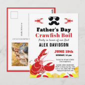 BUDGET Vaderdag Foto Crawfish Boil Uitnodiging (Voorkant / Achterkant)
