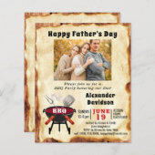 BUDGET Vaderdag Foto  stijl BBQ Uitnodigen (Voorkant / Achterkant)