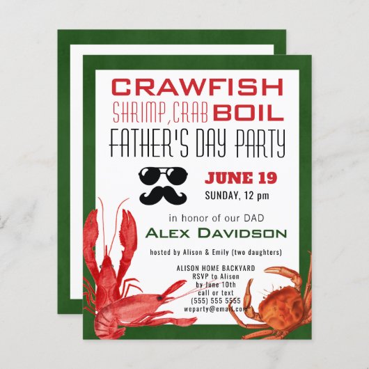 BUDGET Vaderdag Fotowedstrijd - Uitnodiging (Voorkant / Achterkant)