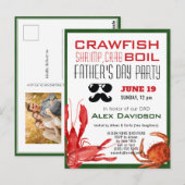 BUDGET Vaderdag Fotozeekampje Uitnodiging (Voorkant / Achterkant)