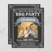 BUDGET Vaderdag Photo Chalkboard BBQ Uitnodigen (Voorkant / Achterkant)