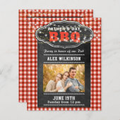 BUDGET Vaderdag Red Pset Chalk BBQ Uitnodigen (Voorkant / Achterkant)