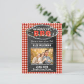 BUDGET Vaderdag Red Pset Chalk BBQ Uitnodigen (Staand voorkant)