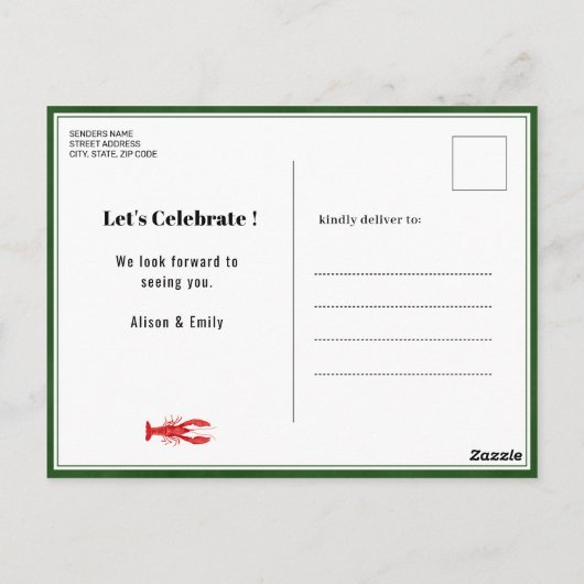 BUDGET Vaderdag Seafood Boil Party Uitnodiging (Achterkant)