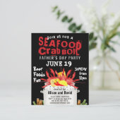 BUDGET Vaderdag Seafood Party Foto Uitnodiging (Staand voorkant)