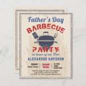 BUDGET Vaderdag  Uitnodiging BBQ Party (Voorkant / Achterkant)