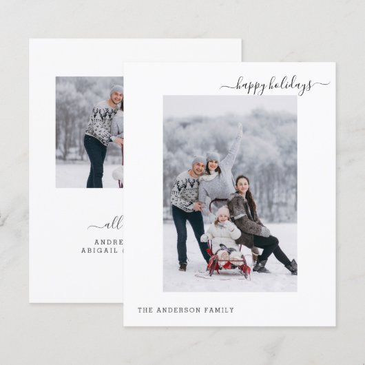 Budget Vakantie 2 Foto Modern Minimal 2024 Kaart (Voorkant / Achterkant)