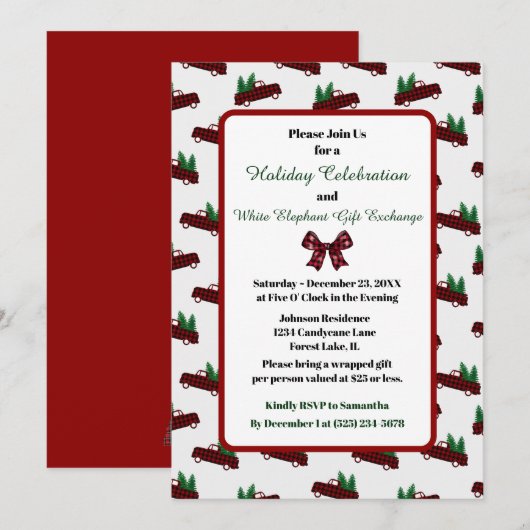 Budget Vakantie Party Vrachtwagen Uitnodiging (Voorkant / Achterkant)