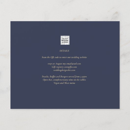 BUDGET Van Gogh Sterrennacht Trouwkaart QR Flyer (Achterkant)