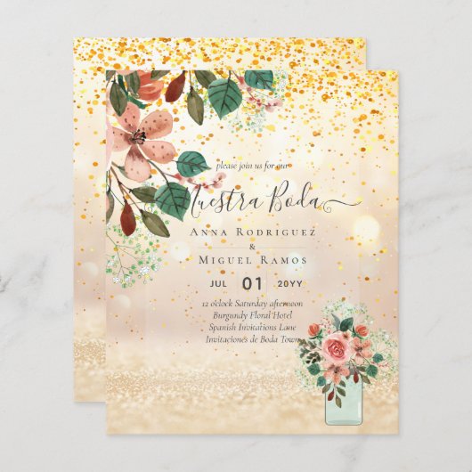 budget van Spaanse bruiloft in vitacions Burgundy  (Voorkant / Achterkant)