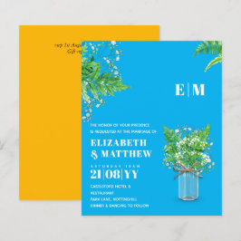 BUDGET Varens groen blad Bruiloft Uitnodiging