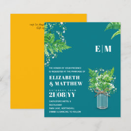 BUDGET Varens groen blad Bruiloft Uitnodiging