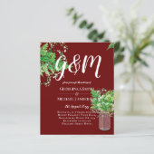 BUDGET Varens Groene Plant Burgundy Trouw Uitnodig (Staand voorkant)