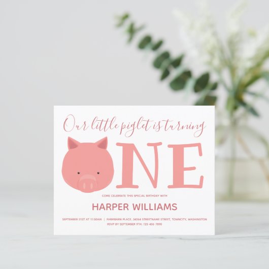 Budget Varken Eén Baby Eerste Verjaardag (Staand voorkant)