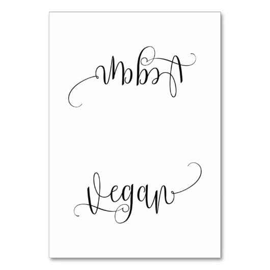 Budget Vegan Table Tent-kaart Kaart (Voorkant)