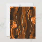 Budget Verbrand Oranje Agate Huwelijksuitnodiging (Achterkant)
