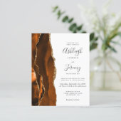 Budget Verbrand Oranje Agate Huwelijksuitnodiging (Staand voorkant)