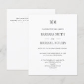 BUDGET Verfijnd monogram minimalistisch huwelijk (Voorkant / Achterkant)