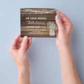 Budget verhuis aankondiging Rustic boerderij hout Flyer (Hand)
