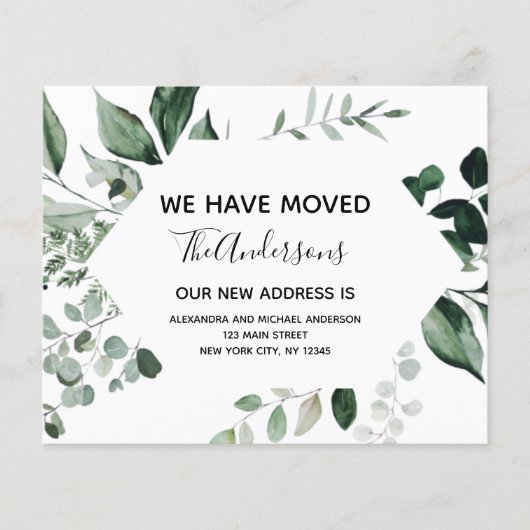 Budget verhuisbericht Eucalyptus groen Flyer (Voorkant)