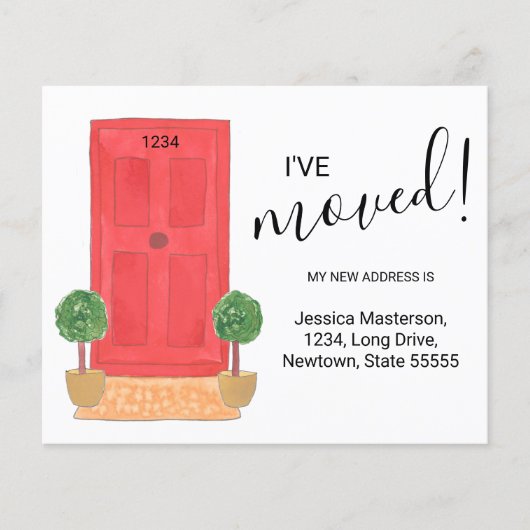 Budget Verhuisbericht Rode Deur Kaart (Voorkant)