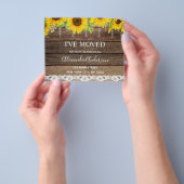 Budget verhuisbericht Rustieke zonnebloem hout Flyer (Hand)