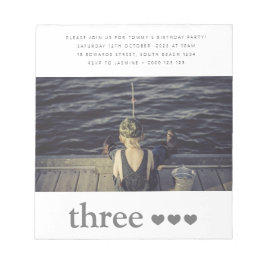 Budget Verjaardag Foto Uitnodiging Notitieblok