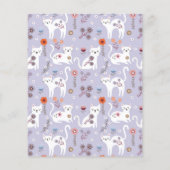 Budget Verjaardag Kat Patroon Uitnodiging Flyer (Achterkant)