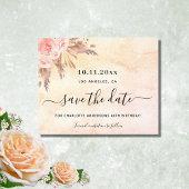 Budget verjaardag pampas blush save the date