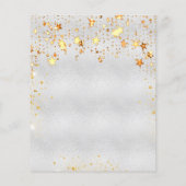 Budget verjaardag zilver gouden sterren uitnodigin (Achterkant)