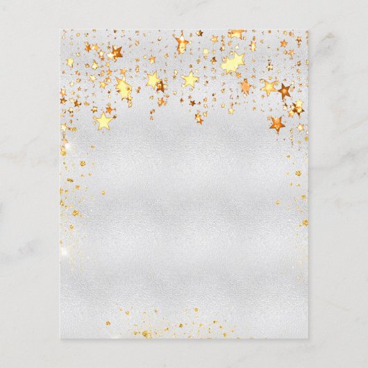 Budget verjaardag zilver gouden sterren uitnodigin (Achterkant)