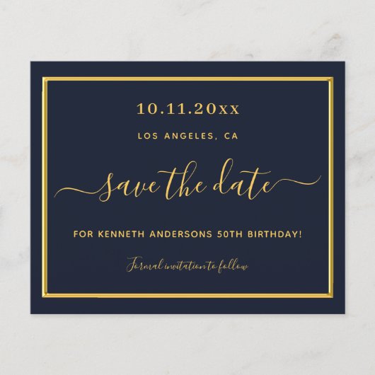 Budget verjaardagsblauw goud met uitzondering van  (Voorkant)