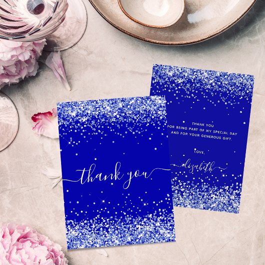 Budget verjaardagscolletje royal blue glitter - da kaart