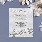 Budget verjaardagsdag zilveren muzieknoten glitter