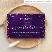 Budget verjaardagsdatum paarse zilverglitter