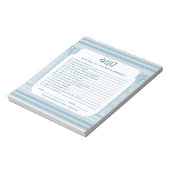 Budget verjaardagsfeest quiz notitieblok (Linkerzijde)