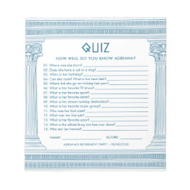 Budget verjaardagsfeest quiz notitieblok