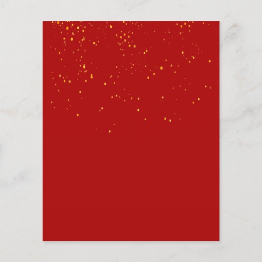 Budget verjaardagsfeest rode gouden confetti - uit (Achterkant)