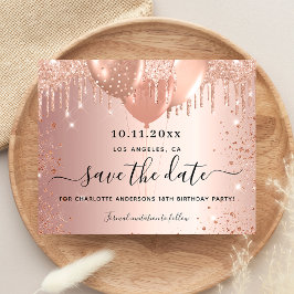 Budget verjaardagsfeest rose goud save the date