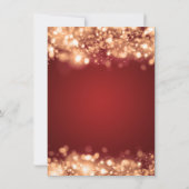Budget verjaardagsfeestje Elegante gouden rode lic Kaart (Achterkant)