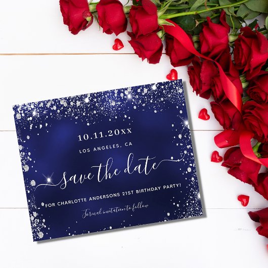 Budget verjaardagsfeestje navy blue Silver Save da