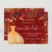 Budget verjaardagsfeestje rood gouden jurk save th (Voorkant / Achterkant)