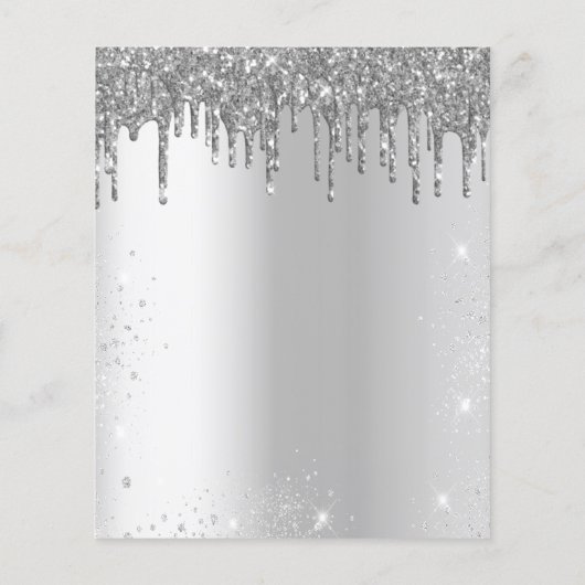 Budget verjaardagsfeestje zilveren ballonnen glitt flyer (Achterkant)