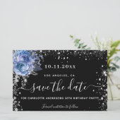 Budget verjaardagsfeestje zwart zilver save the da (Staand voorkant)