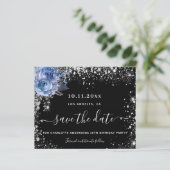 Budget verjaardagsfeestje zwart zilver save the da (Staand voorkant)